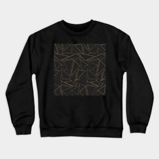 Minimalist Geometric Gold Black Strokes Triangles Crewneck Sweatshirt